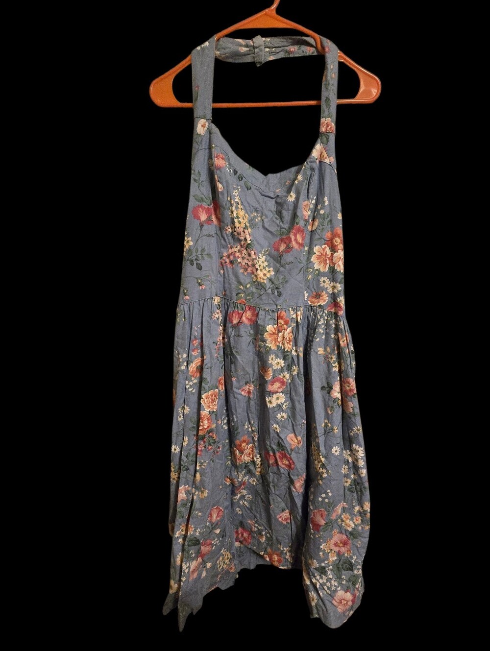 Vintage | Blue Floral Halter Sundress